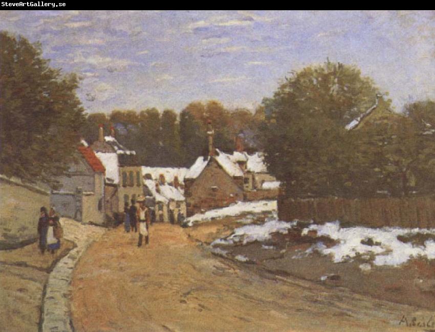 Alfred Sisley First Snow at Louveciennes